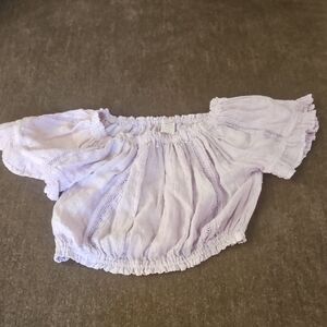 Sunday Tropez Lavender Linen Top